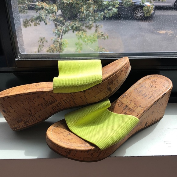 green clog sandals